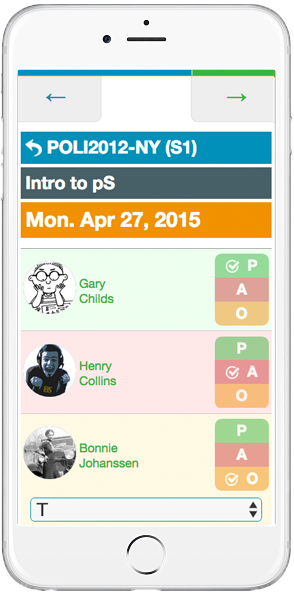 Web-based school attendance on mobile phone